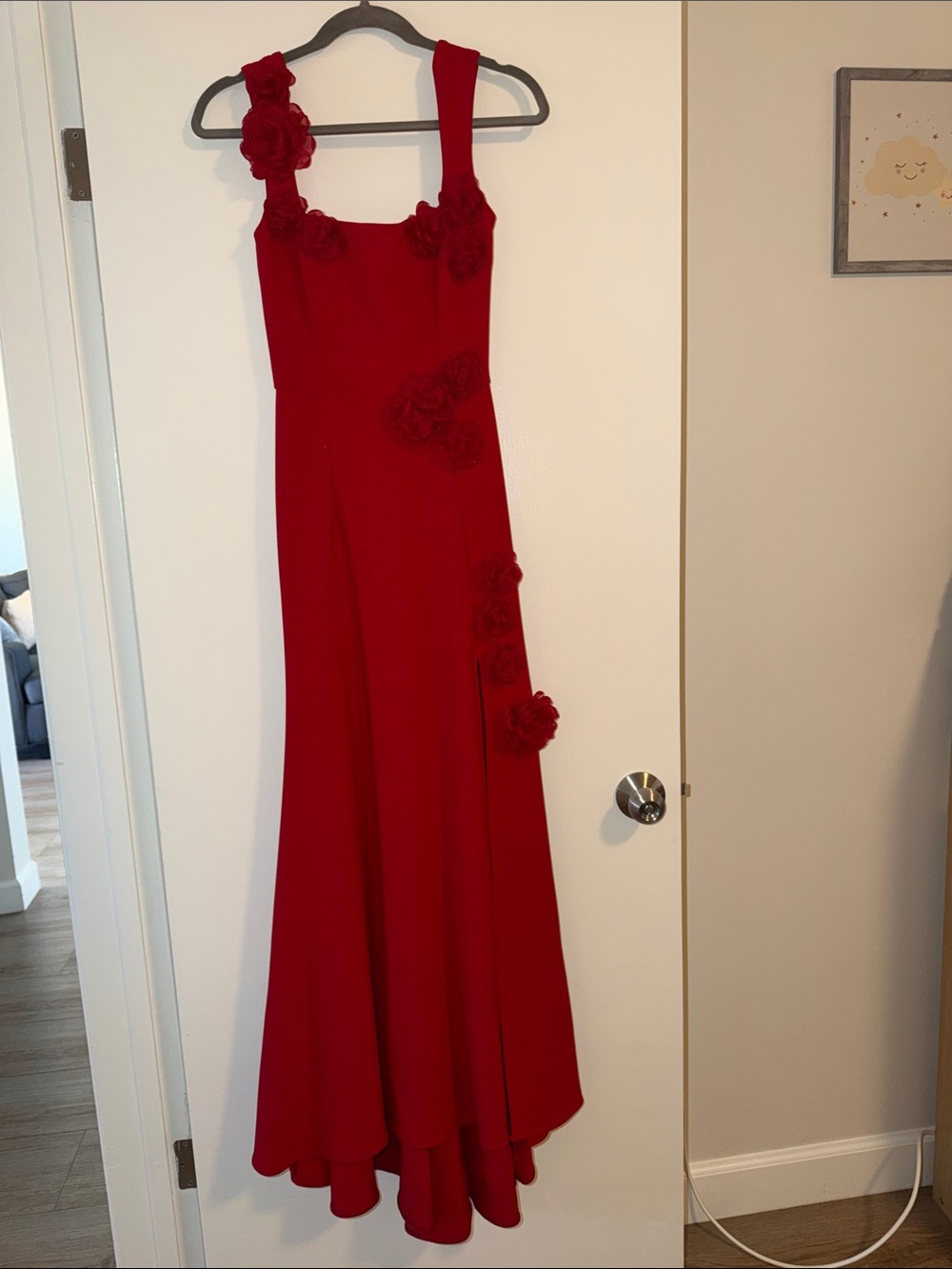 Elliatt Red Floral-Embellished Maxi Dress